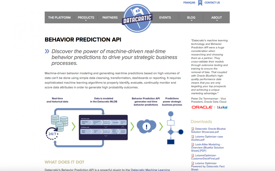 Datacratic Predictive Behavior Data Access